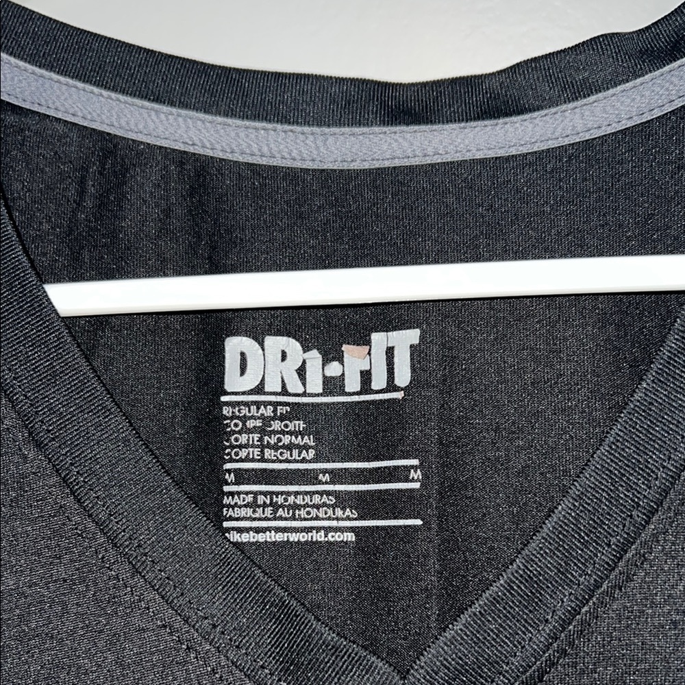 Nike Women's Black V-Neck Dri-FIT Tee - Picture 2 of 4